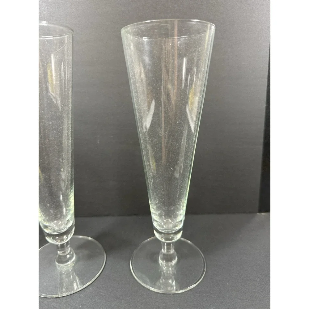 Clear Pilsner Glasses Set Of 3 Barware 8 3/8